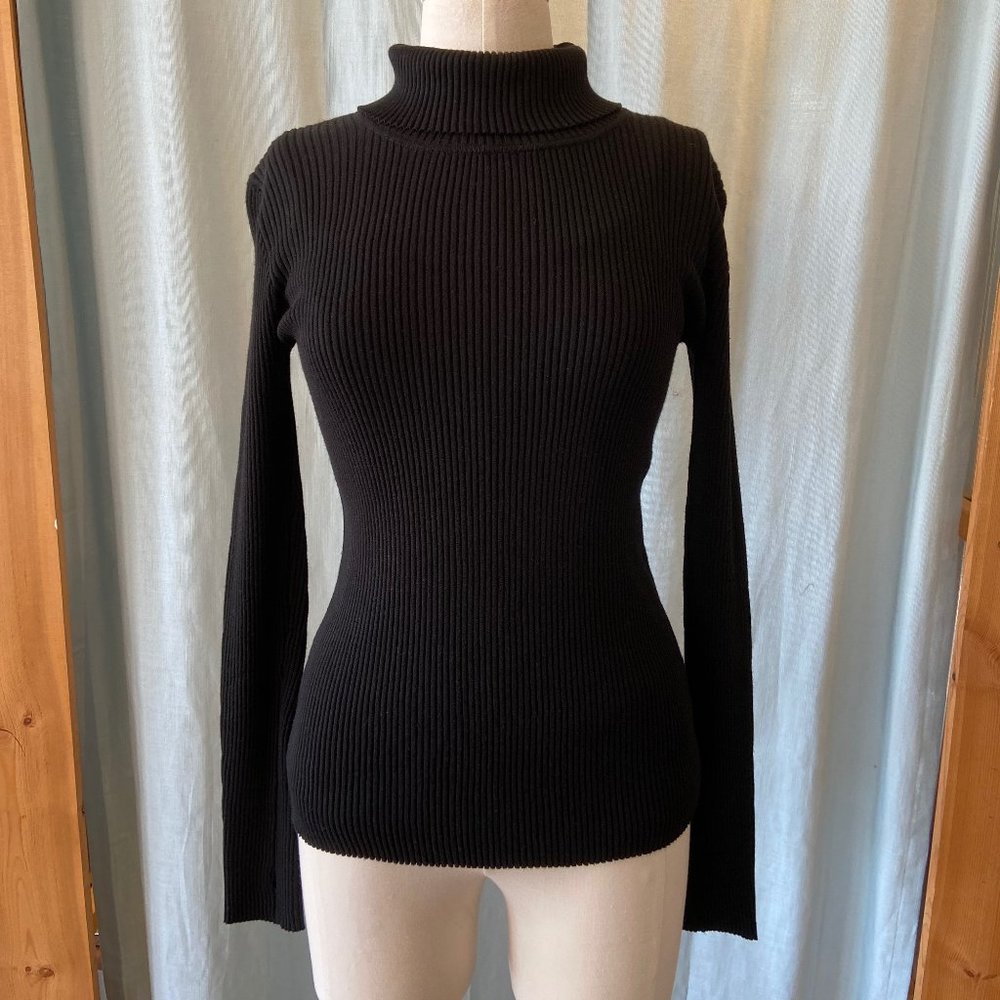 Project J Classic Rib Turtleneck in Black